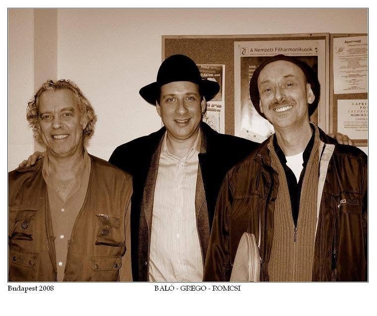 Grego between István Baló and Péter Román backstage