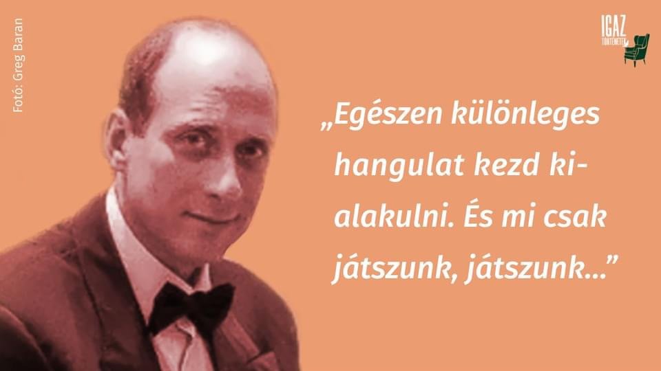 A podcast promotion card with a portrait of Grego in a bow tie beside a quotation