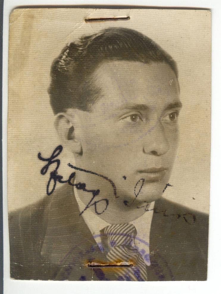 Signed identity photograph of Grego's grandfather as a young man