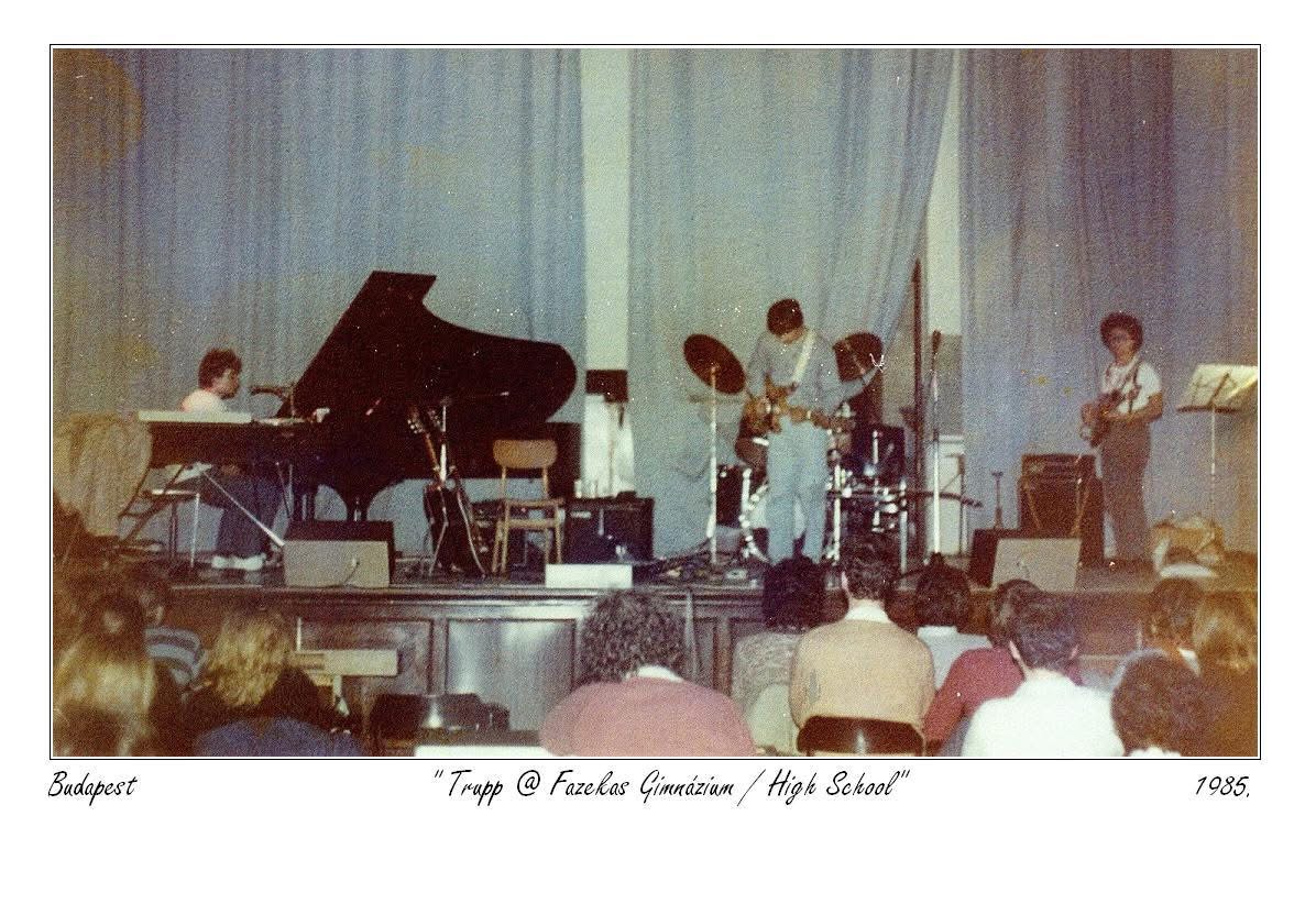 Trupp playing a full concert at Fazekas Gimnázium, 1985